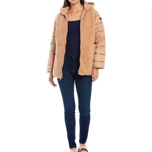 Sam Edelman Mix Media Faux Sherpa Reversible Jacket - Picture 3 of 6